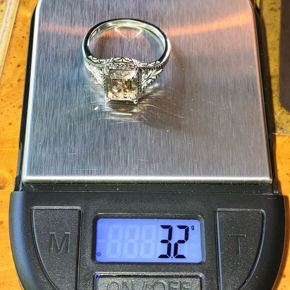 Natural Smoky Quartz Sterling Silver Solitaire Ring Size 10 - Picture 9 of 9